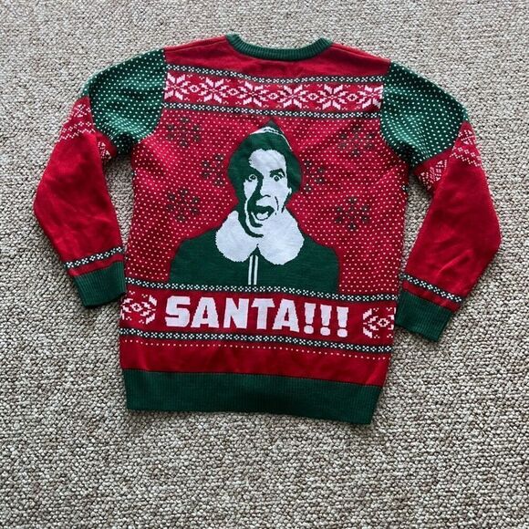 ELF The Movie Men's Cotton Headed Ninny Muggins Button-Down Ugly Christmas Sweat - Picture 5 of 11